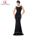 Grace Karin Sexy Occident Womens Slim Fit Ärmelloses Backless bodenlanges langes schwarzes Kleid-beiläufiges Kleid CL008941-1